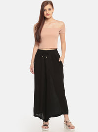 De Moza Women's Palazzo Solid Viscose Black - De Moza (4465229004863)