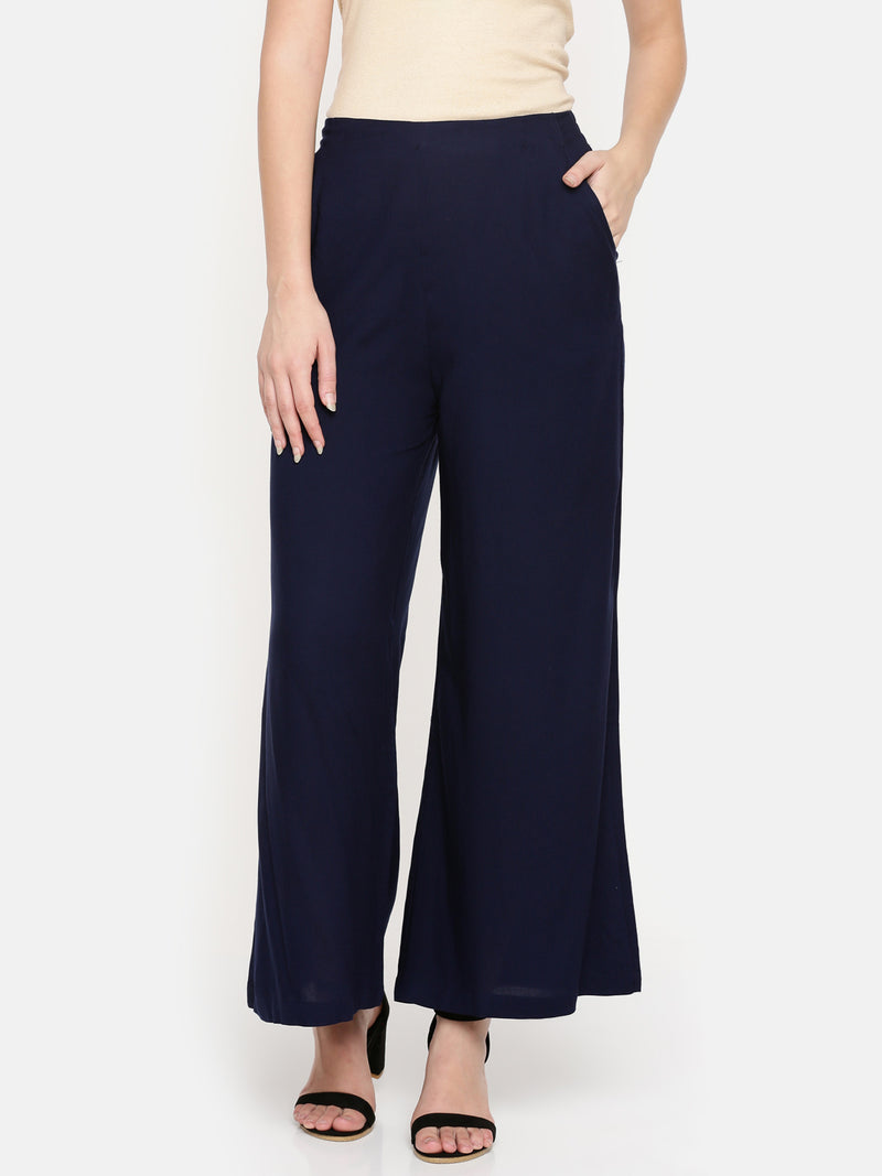 De Moza Ladies Palazzo Navy Blue