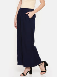 De Moza Ladies Palazzo Navy Blue