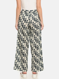 De Moza Ladies Printed Regular Palazzo Dark Grey - De Moza (682119626815)