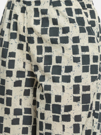 De Moza Ladies Printed Regular Palazzo Dark Grey - De Moza (682119626815)