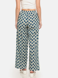 De Moza Ladies Printed Regular Palazzo Offwhite - De Moza (682102063167)