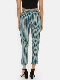 De Moza- Ladies Green Stripes Straight Pant - De Moza (1737887940671)