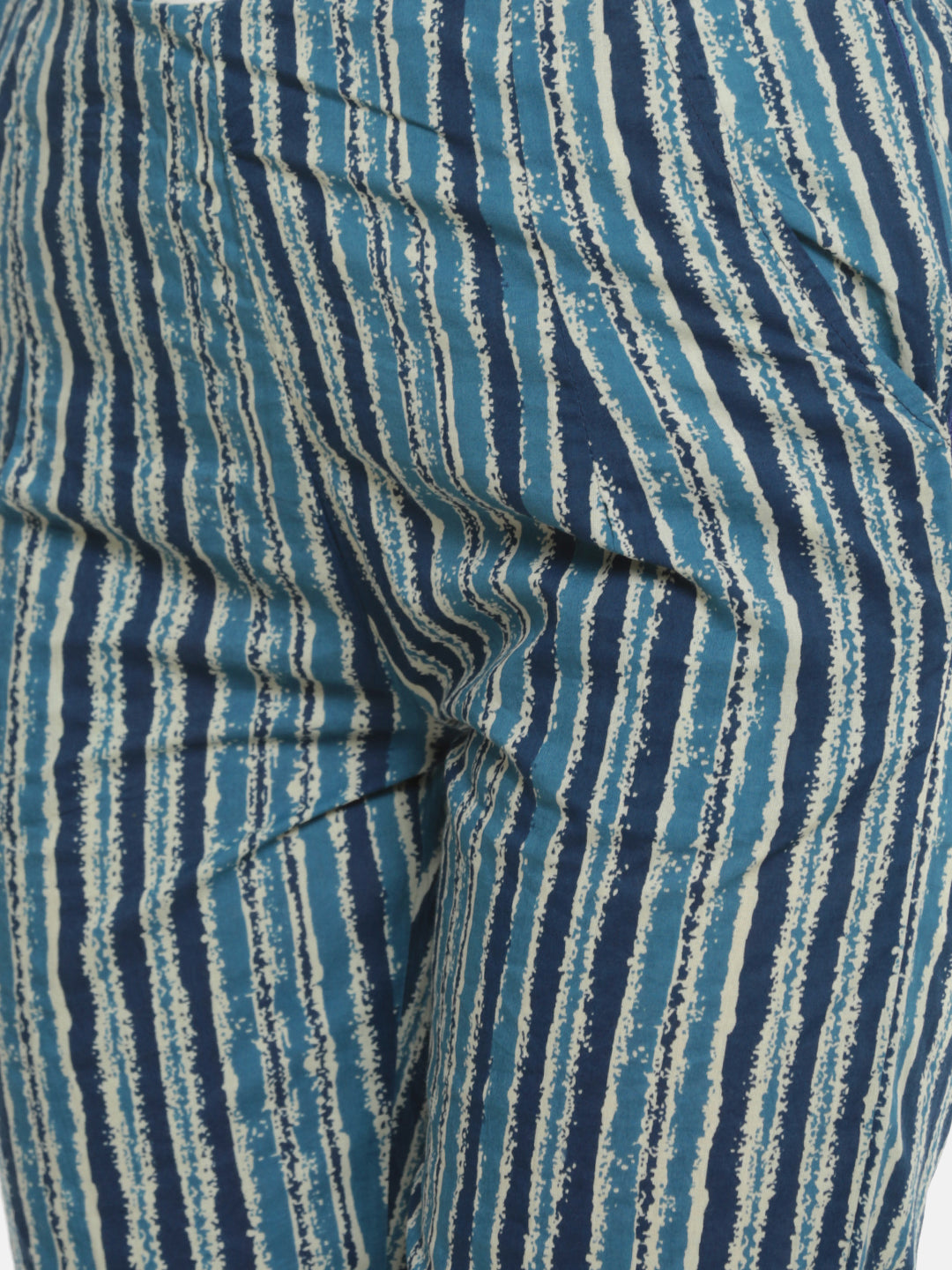 De Moza Women's Regular Printed Palazzo Cotton Indigo Blue - De Moza (4465228972095)