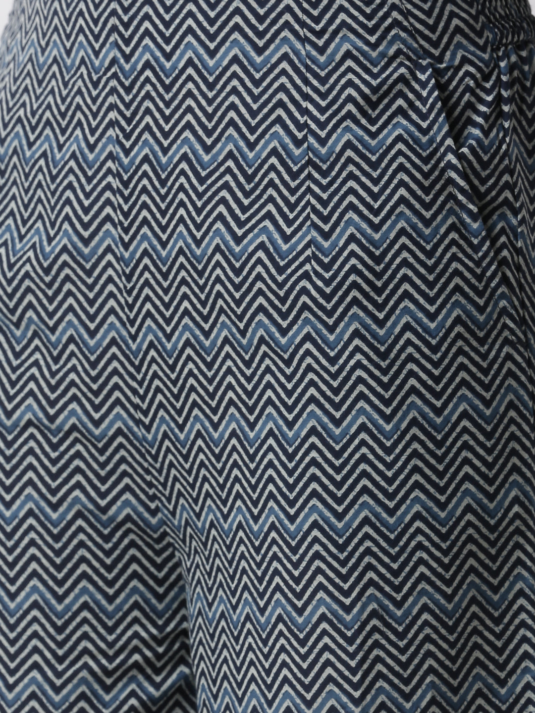 De Moza Women's Printed Palazzo Woven Bottom Cotton Indigo Blue - De Moza (4499733807167)