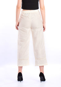 De Moza Ladies Printed Regular Palazzo Offwhite - De Moza (1550363689023)