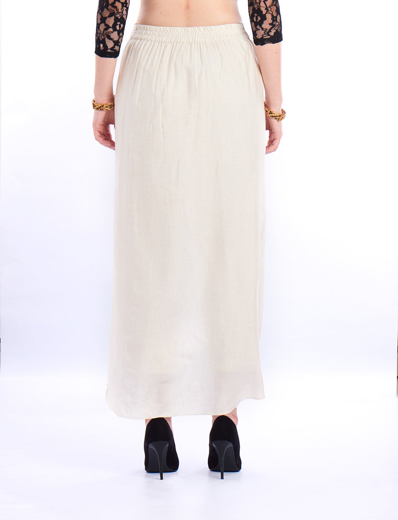 De Moza Ladies Ruffled Skirt Solid OffWhite - De Moza (1550620327999)