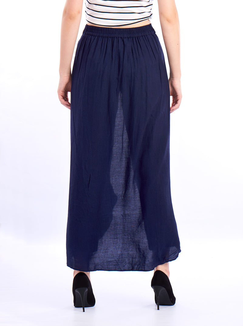 De Moza Ladies Ruffled Skirt Indigo Blue - De Moza (1550647656511)