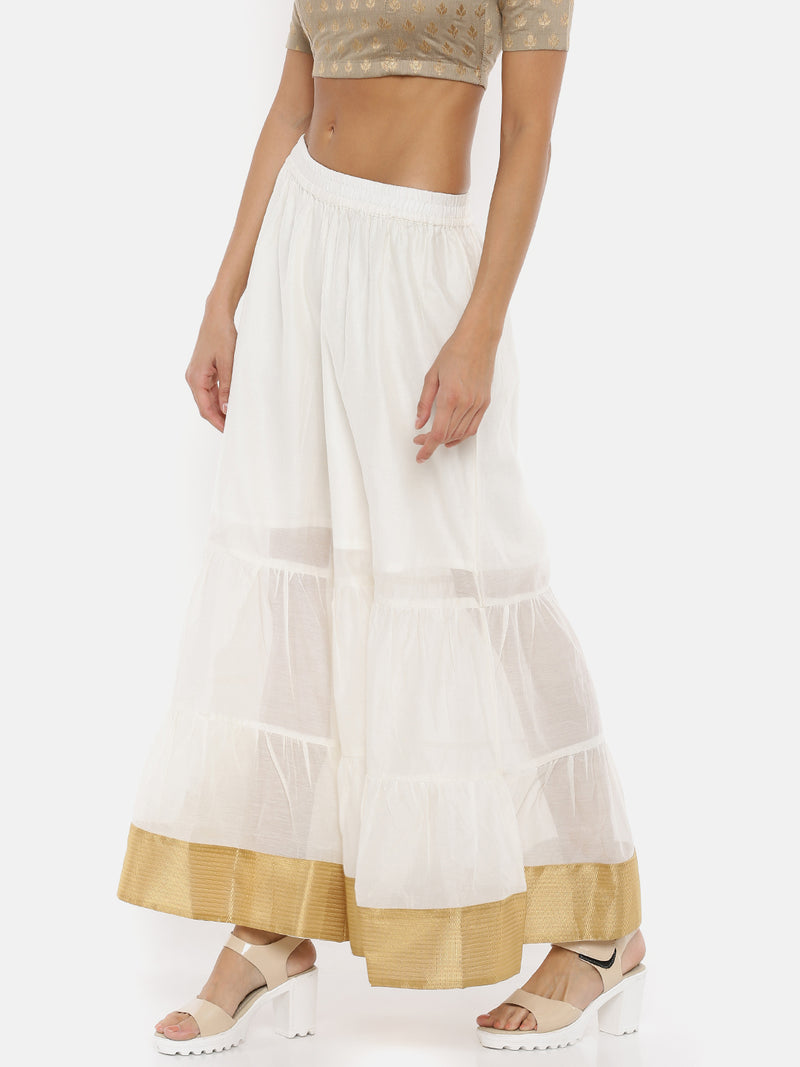 De Moza Ladies Offwhite Sharara Pant - De Moza (1738051878975)