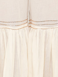 De Moza Women's Sharara Solid Cotton Offwhite - De Moza (4643545808959)