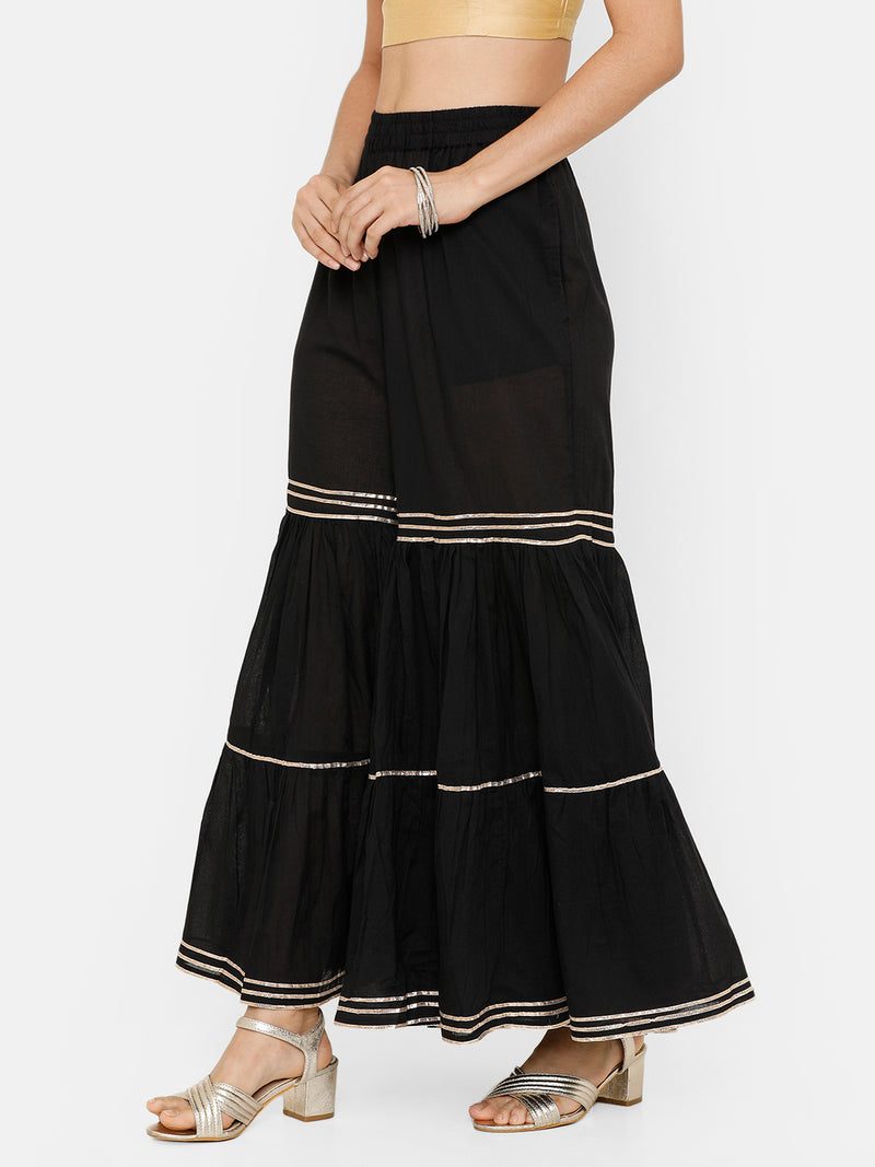 De Moza Women's Sharara Solid Cotton Grey - De Moza (4643545841727)