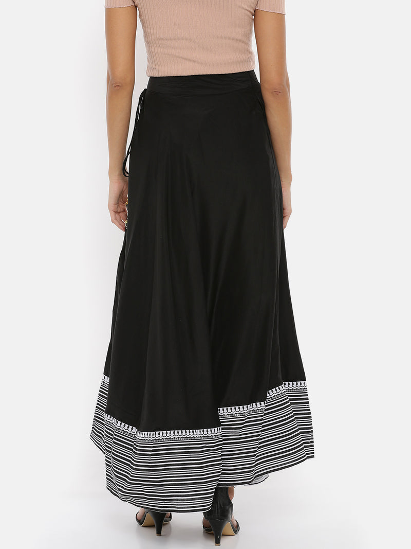 De Moza Ladies Printed Black Skirt - De Moza (1738175545407)