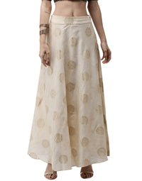 De Moza Women's Skirt Woven Bottom All Over Print Polyester Light Gold - De Moza (4462929477695)