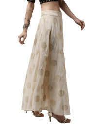 De Moza Women's Skirt Woven Bottom All Over Print Polyester Light Gold - De Moza (4462929477695)