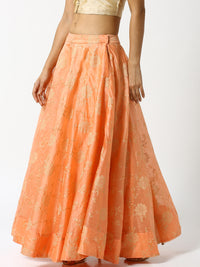 De Moza Ladies Peach Printed Skirt - De Moza (1858531426367)