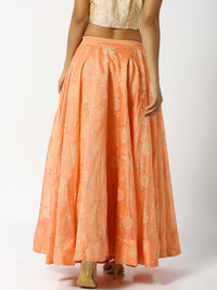 De Moza Ladies Peach Printed Skirt - De Moza (1858531426367)