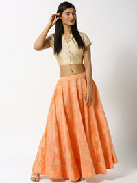 De Moza Ladies Peach Printed Skirt - De Moza (1858531426367)