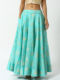 De Moza Ladies Blue Embroidered Skirt - De Moza (1858536144959)