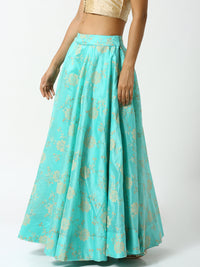 De Moza Ladies Blue Embroidered Skirt - De Moza (1858536144959)