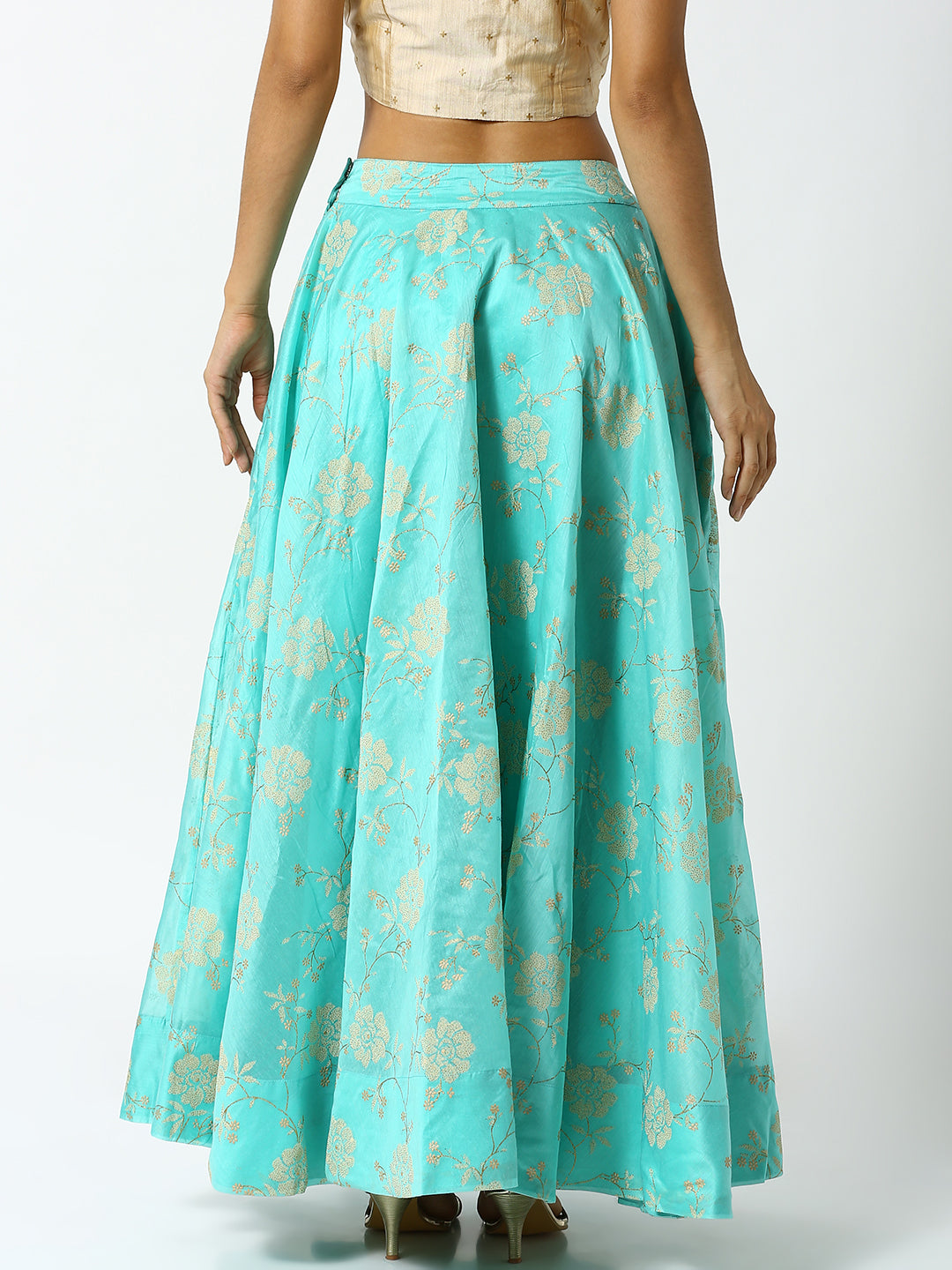 De Moza Ladies Blue Embroidered Skirt - De Moza (1858536144959)