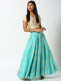 De Moza Ladies Blue Embroidered Skirt - De Moza (1858536144959)