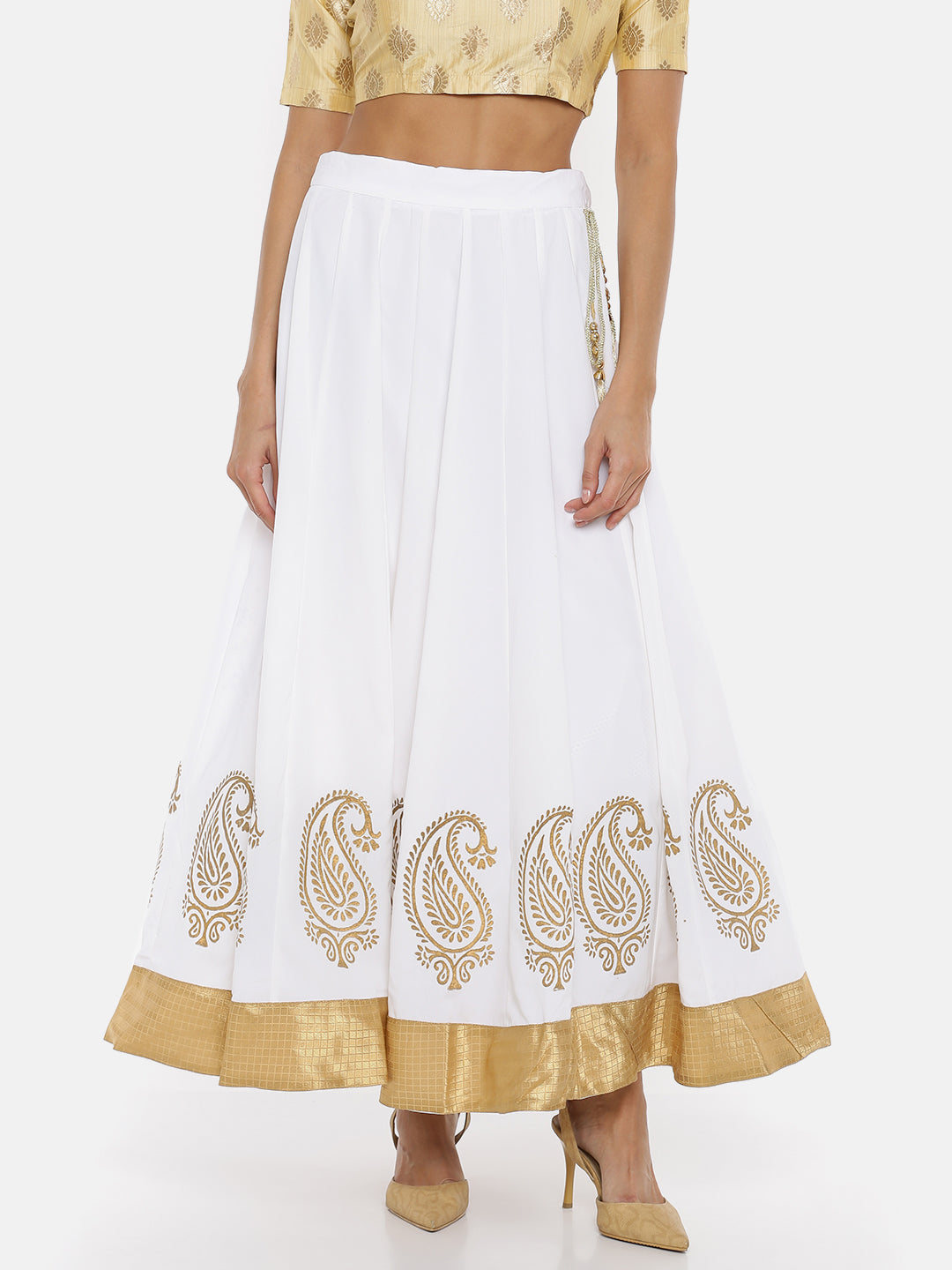 De Moza Ladies Printed white Skirt - De Moza (1738238787647)