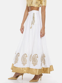 De Moza Ladies Printed white Skirt - De Moza (1738238787647)