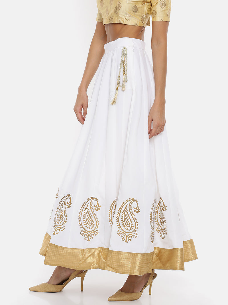 De Moza Ladies Printed white Skirt - De Moza (1738238787647)