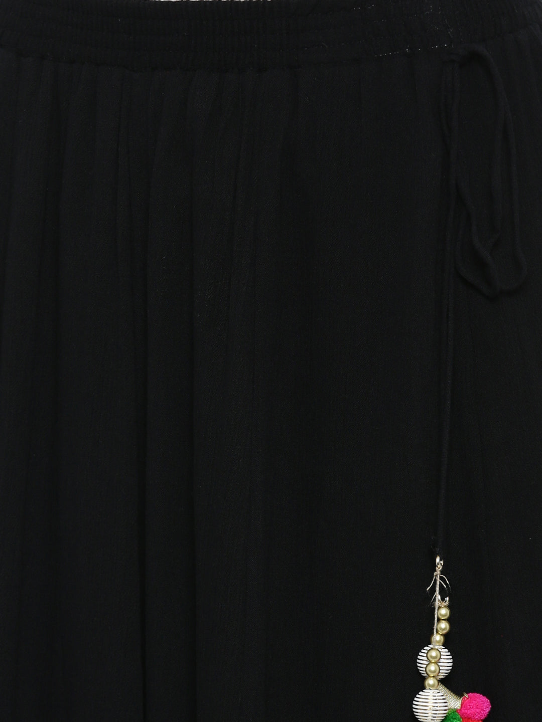 De Moza Black Solid Flared Skirt - De Moza (11505798158)