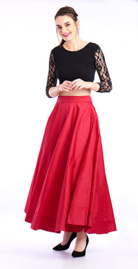 De Moza Ladies Skirt Woven Bottom Solid Fuchsia - De Moza (1550745698367)