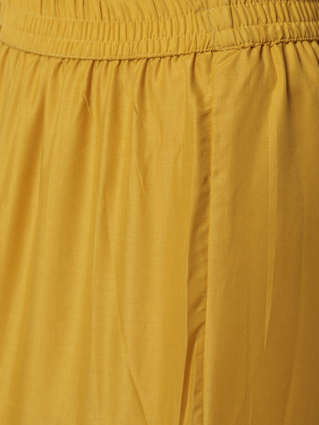 De Moza Women's Skirt Woven Bottom Solid Cotton  Mustard - De Moza (4464288825407)
