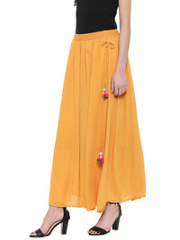 De Moza Women's Rayon Crepe Skirt - Mustard - De Moza (1589788377151)