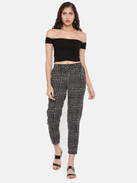 De Moza Women's Printed Straight Pant  Rayon Black - De Moza (4465231298623)