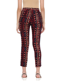 De Moza- Ladies Printed Straight Pant Indigo Blue - De Moza (1597289660479)