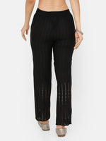 De Moza Women's Straight Pant Woven Bottom Solid Cotton Black - De Moza (4704708493375)