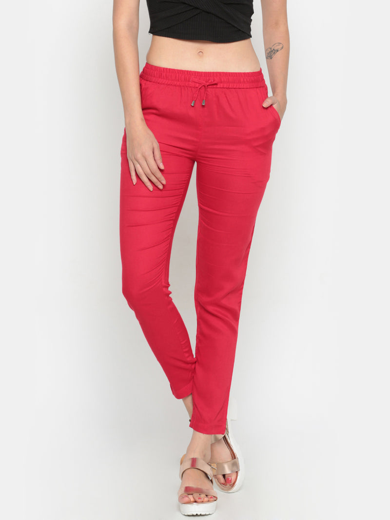 De Moza Ladies Straight Pant Red