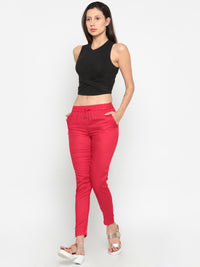 De Moza Ladies Straight Pant Red