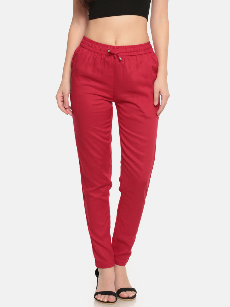 De Moza Ladies Straight Pant Fuchsia