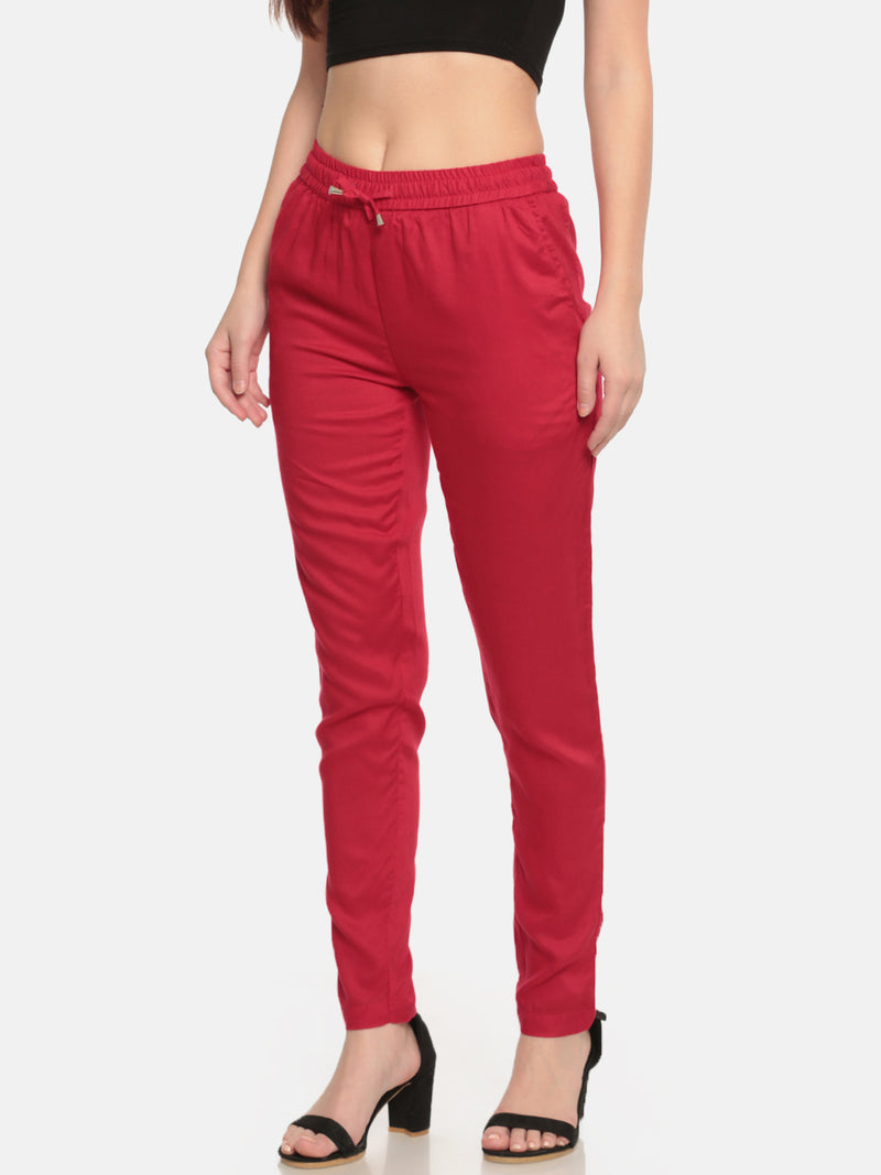 De Moza Ladies Straight Pant Fuchsia