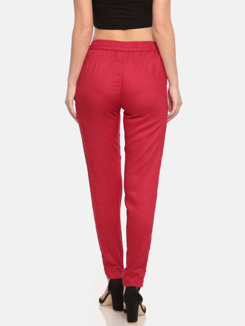 De Moza Ladies Straight Pant Fuchsia