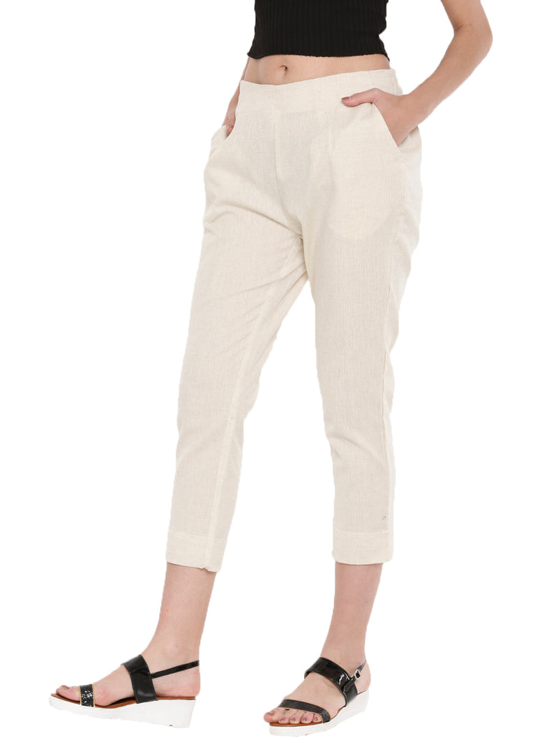 De Moza Ladies Straight Pant Beige