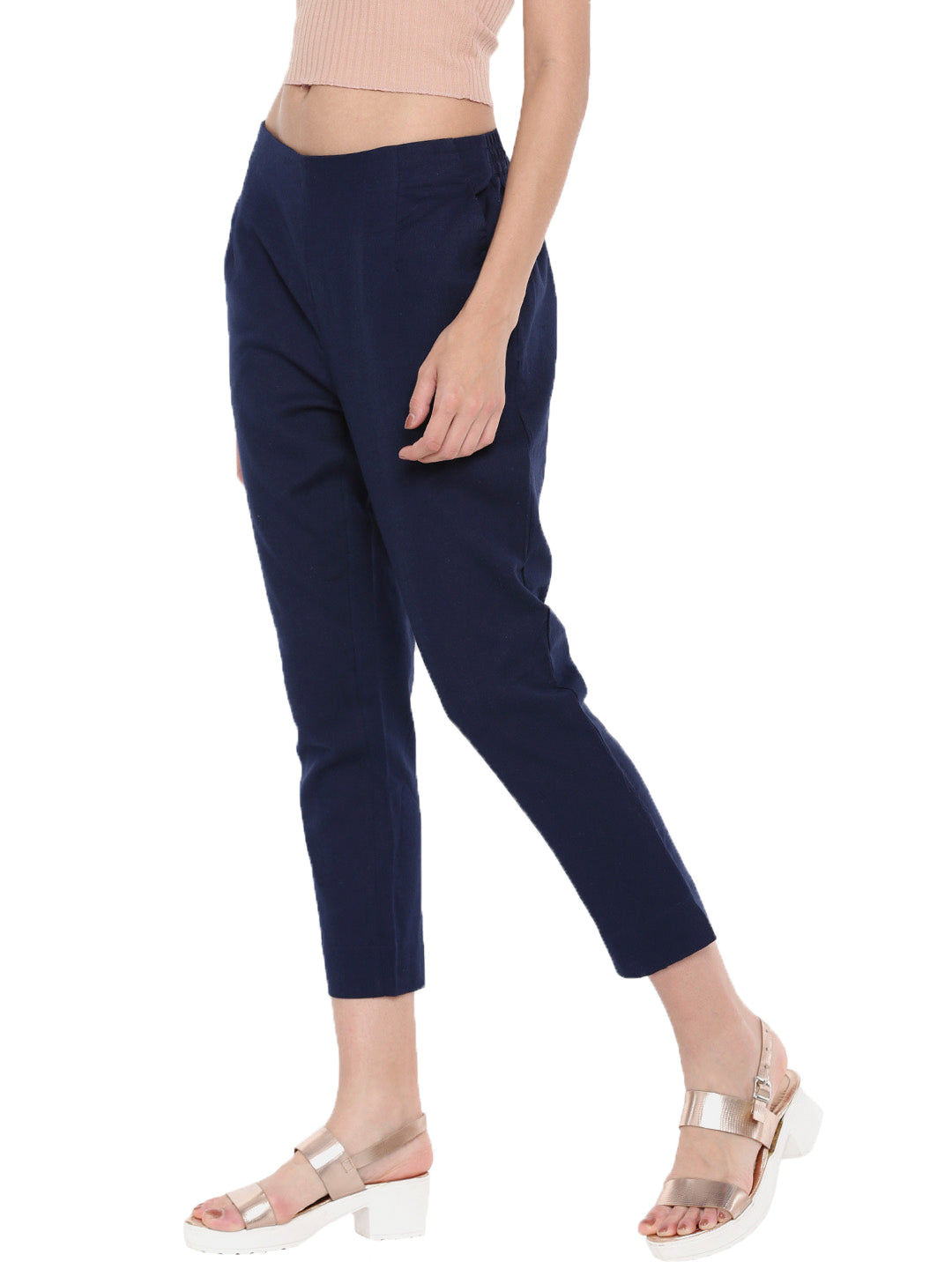 De Moza Ladies Straight Pant Dark Navy Blue