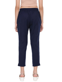 De Moza Ladies Straight Pant Dark Navy Blue