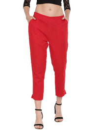 De Moza Ladies Straight Pant Red