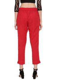 De Moza Ladies Straight Pant Red