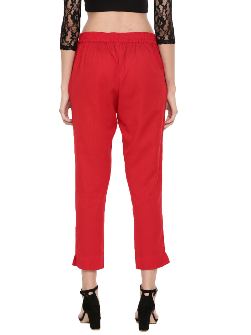 De Moza Ladies Straight Pant Red