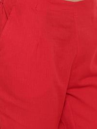 De Moza Ladies Straight Pant Red