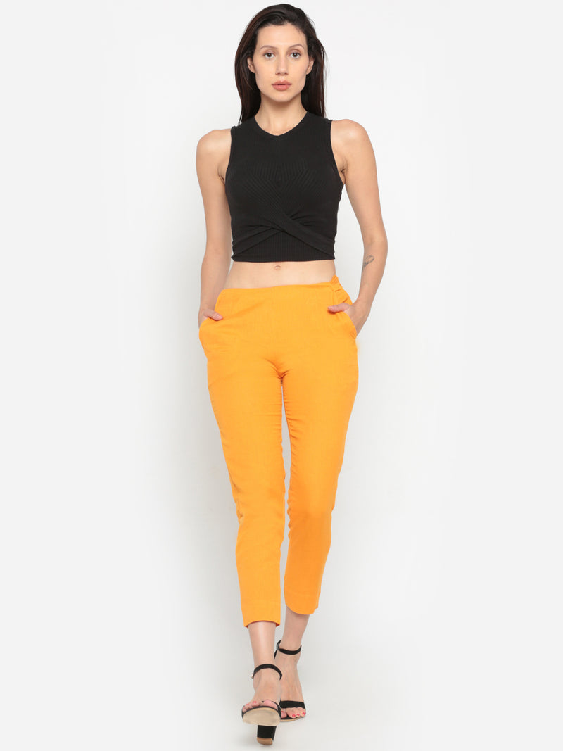 De Moza Ladies Straight Pant Mustard - De Moza (572160311359)