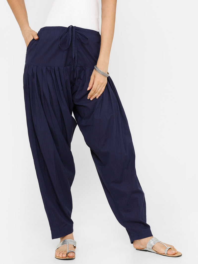 De Moza Women's Salwar Pants Navy Blue