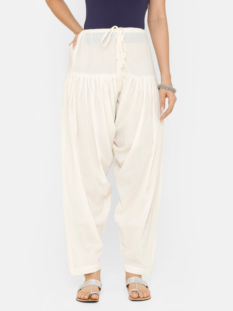 De Moza Women's Salwar Pants Off white